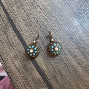 Elegant Gold and Turquoise Earrings